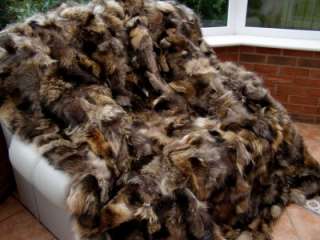 Luxury real COYOTE fur throw,blanket ,pelzdecke  