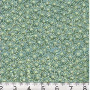  45 Wide Mikoto Flower Aqua Fabric By The Yard Arts 