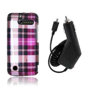 HTC Arrive T7575 / 7 Pro   Hot Pink Checked Plaid Hard Plastic Skin 