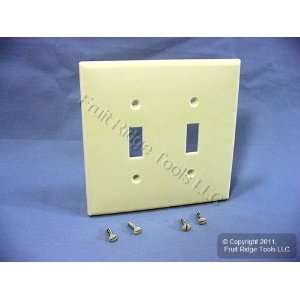 Leviton Almond 2 Gang Midway UNBREAKABLE Toggle Switch Cover Wallplate 