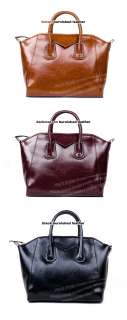 High quality burnished genuine leather womans handbag tote shoulder 