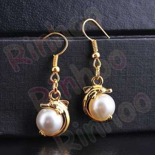 Free imitate pearl alloy earrings 12pairs+dispaly  
