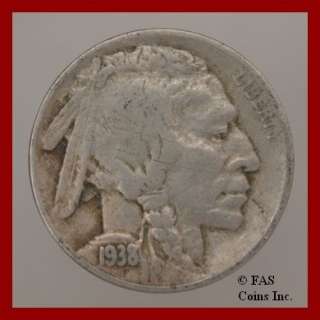 1938 D VG Buffalo Nickel US Coin  #10265872 87  