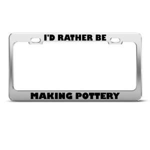   Be Making Pottery Metal license plate frame Tag Holder Automotive