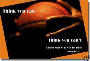 Think you can Henry Ford Basketball MOTIVATIONAL POSTER  