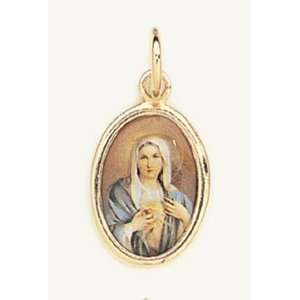    Gold Plated Religious Medal   Immaculate Heart of Mary Jewelry