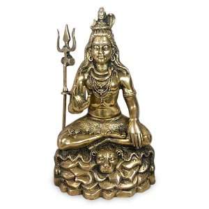 Brass statuette, Shiva Meditates