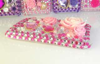 3D Bling Rose Hard back Case for iPhone 3G 3GS Pink1 DP12  