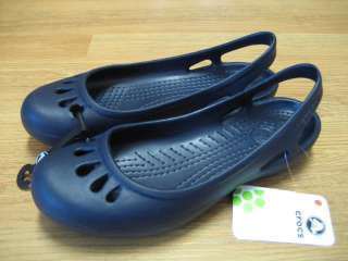 NWT CROCS MALINDI NAVY Blue Women 7 9 11 Flat Shoes  