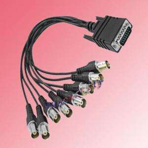 In 1 DB15 Pin Male to 8 BNC Famale Breakout Cable  