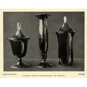 com 1915 Print Glasses Cups Crystal Work Mauder Vase Art Bruno Mauder 