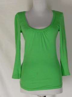 Michael Stars Lime Green Cotton Baby Doll Shirt Top OS  