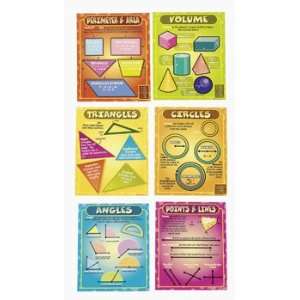  6 Pc Primary Math Geometry Learning Chart Set   Teaching 