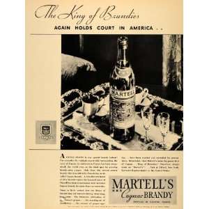 1933 Ad Martells Cognac Brandy France Park Tilford King   Original 
