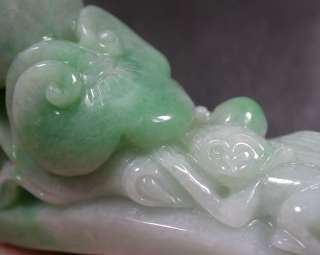 Green Red 100% Natural A Jade jadeite Display Dragon Monkey Ruyi Peach 