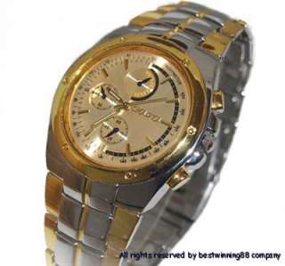 Luxury Gold Stainless Alloy Gents Man Wrist Watch #61  