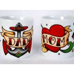  Tattoo Designs Mom & Dad Mugs Coffee or Tea Cup, 3.5 
