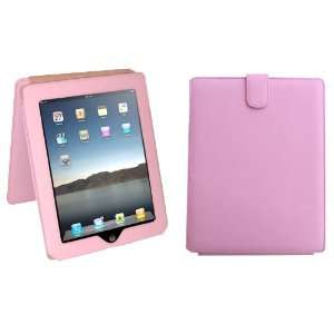 iPad Pink Leather Case / Folio for Apple Ipad With Built in Vertical 