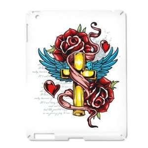  iPad 2 Case White of Roses Cross Hearts And Angel Wings 