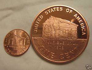 2009 Lincoln Log Cabin LP1 Silver Dollar Size Copper  