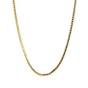  14k Italian Yellow Gold 1.10mm Franco Chain Necklace, 16 