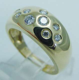 Designer JCR 18K Gold .38ct Diamond Wide Band Ring Estate Jewelry 