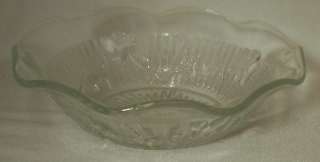 JEANNETTE glass IRIS CLEAR pattern Sauce Dish   Fruit Bowl 5 3/8 