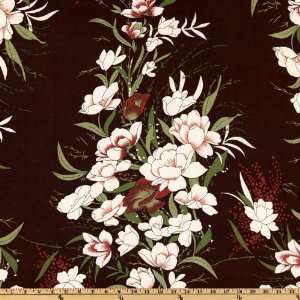   ITY Crepe Knit Large Floral Chocolate Fabric By The Yard Arts, Crafts