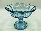 Crystal Light Blue Fostoria Virginia Pattern Glass Candy Dish Compote