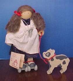 1987 LIZZIE HIGH DOLL KATIE BOWMAN WITH DOG  WOODEN  