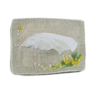 Mimosa Hand embroidered purse tissue holder cover 