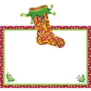   Festive Stockings Paper Placecard Package, Pearl