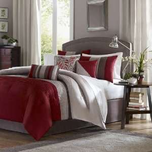  Madison Park Tradewinds 7 Piece Comforter Set in Red 
