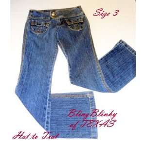   jeans Triple Button Velcro Flap Front and Back Pocket Flare Jeans