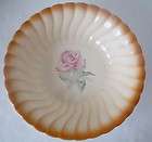 homer laughlin pink teal rose serving bowl victoria shape cream