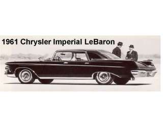 1961 Chrysler Imperial LeBar Auto Refrigerator Magnet Stocking 