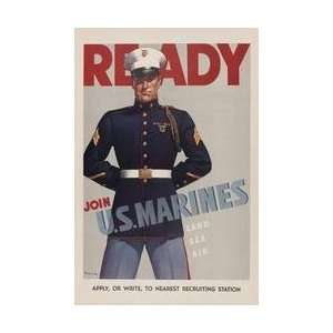  Ready     Join US Marines 12x18 Giclee on canvas