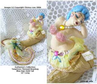 Katherines Collection Mermaid Doll BLUE Hair GOLD Tail  