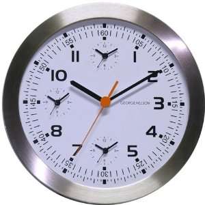   Metal Wall Clock with Extra Three Time Zones