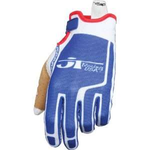  JT Racing USA Flex Feel White/Blue Small Gloves 