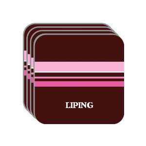 Personal Name Gift   LIPING Set of 4 Mini Mousepad Coasters (pink 