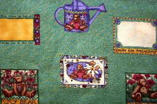 GARDEN TEDDY BEARS Sewing Labels ~ Quilt Squares  