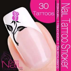  Nail Tattoo Sticker Rose / Flower   lilac Beauty