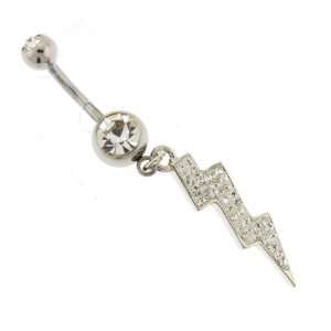  Stainless Steel Belly Ring   Lightning Bolt Jewelry