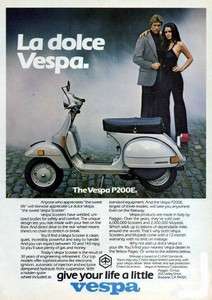 1979 Vespa Scooter La Dolce Vespa Original Color Ad  
