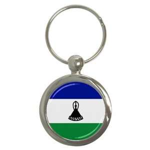  Lesotho Flag Round Key Chain
