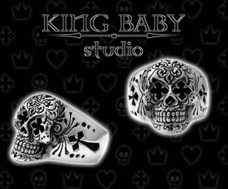 King Baby Studio Day of the Dead ring SKULL Sterling  