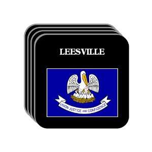  US State Flag   LEESVILLE, Louisiana (LA) Set of 4 Mini 