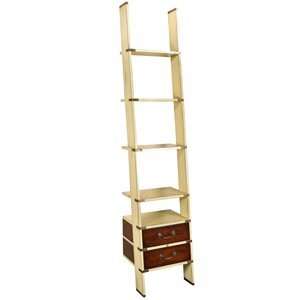  Library Ladder Leaner Shelves   Ivory