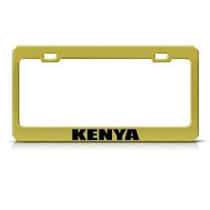 Kenya Kenyan Flag Gold Country Metal license plate frame Tag Holder
